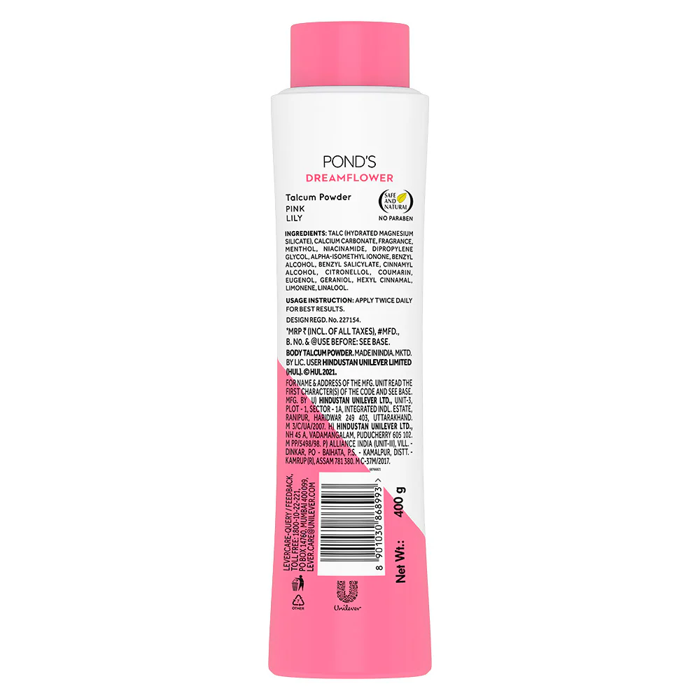 POND'S Dreamflower Fragrant Talcum Powder, With Vitamin B3, (400gm) - Image 7