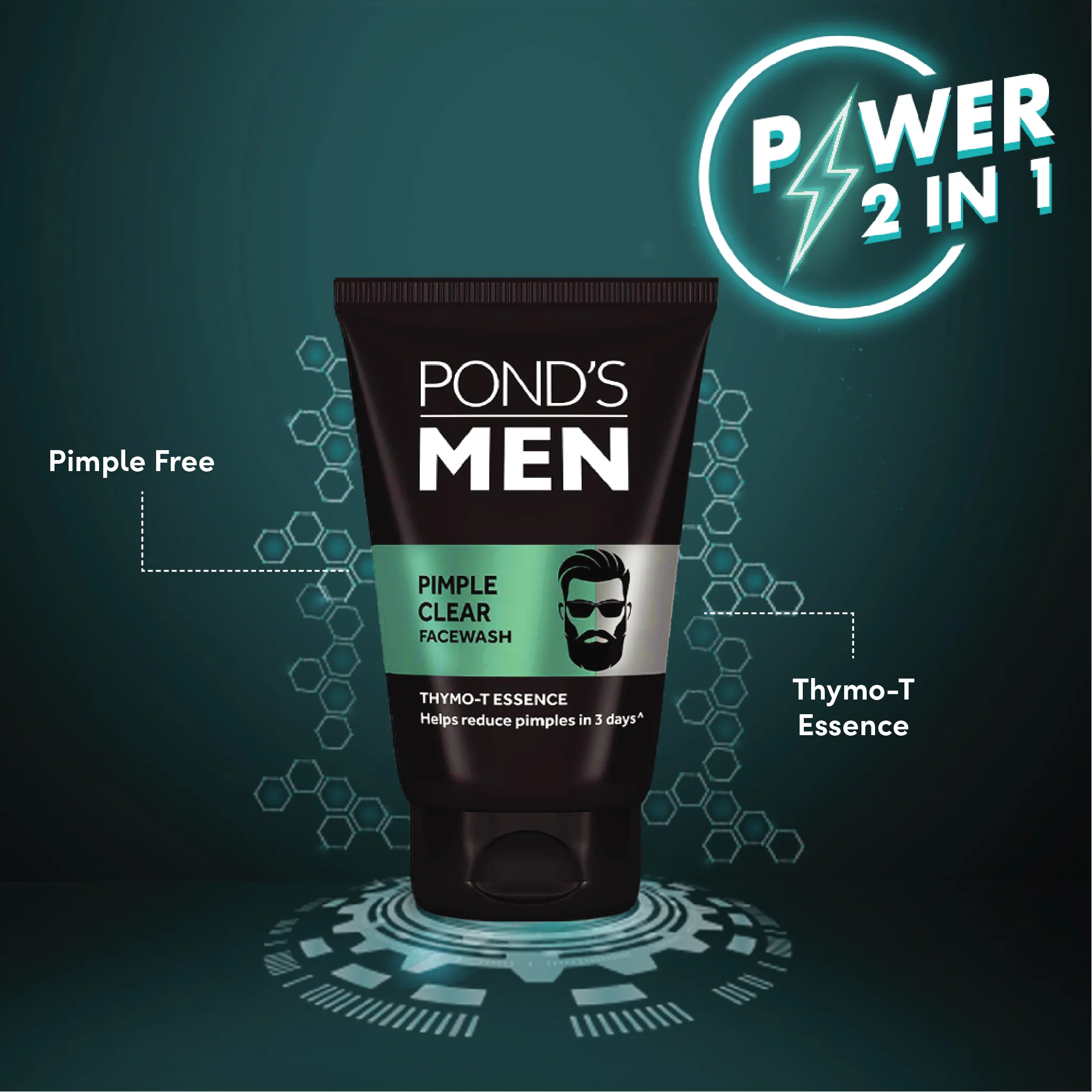 POND'S Men Pimple Clear Facewash With Thymo-T Essence, (100gm) - Image 6
