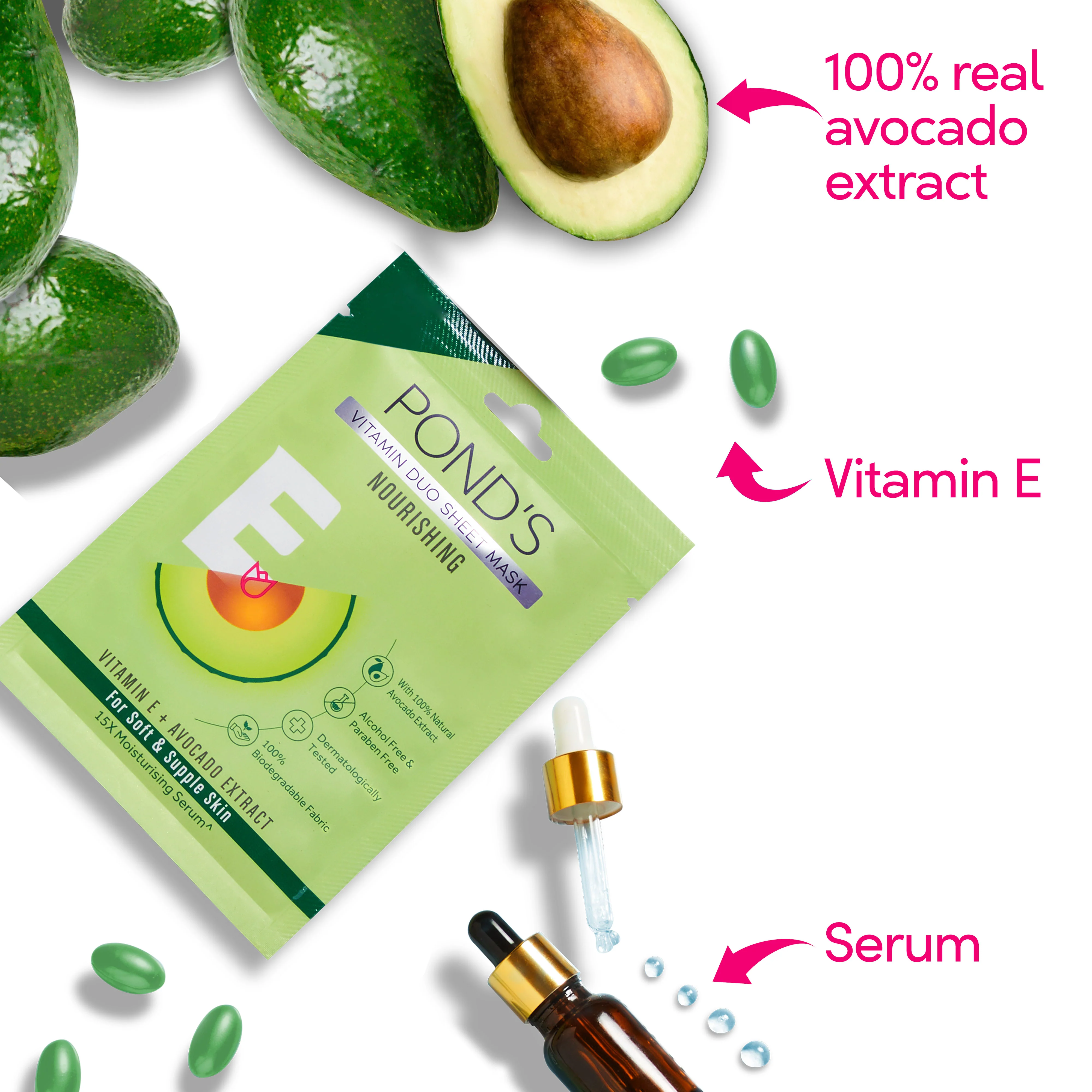 POND'S Vitamin E Nourishing Sheet Mask With 100% Natural Avocado - Image 4