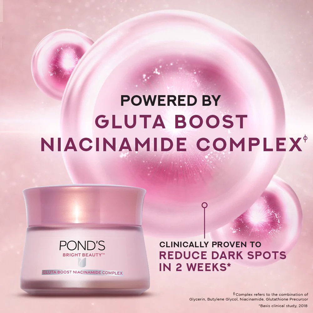 POND'S Bright Beauty Gel Crème with Glutaboost Niacinamide Complex for Fading Dark Spots, 50g - Image 4