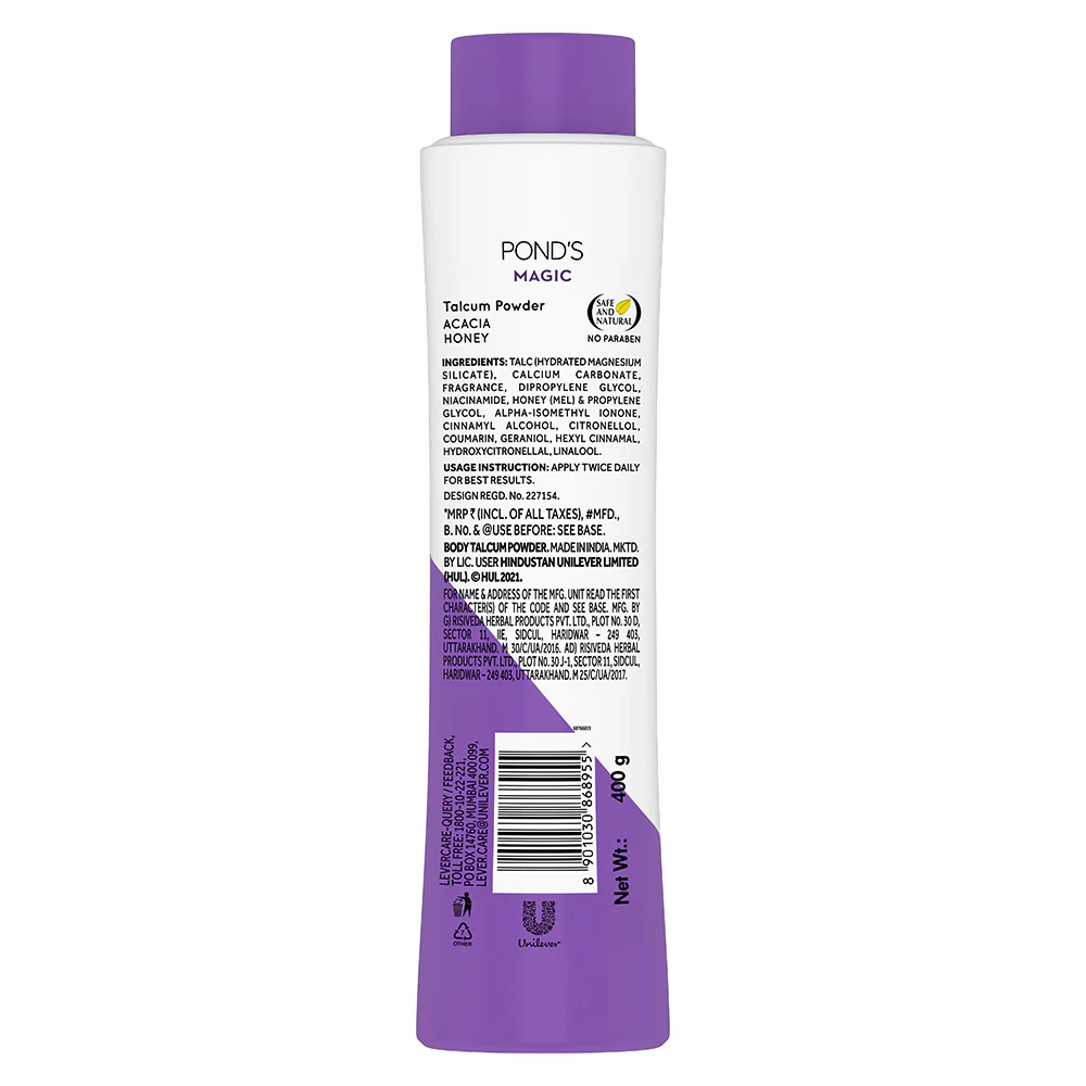 POND'S Magic Freshness Talcum Powder With Fragrance of Acacia Honey, (400 gm) - Image 7