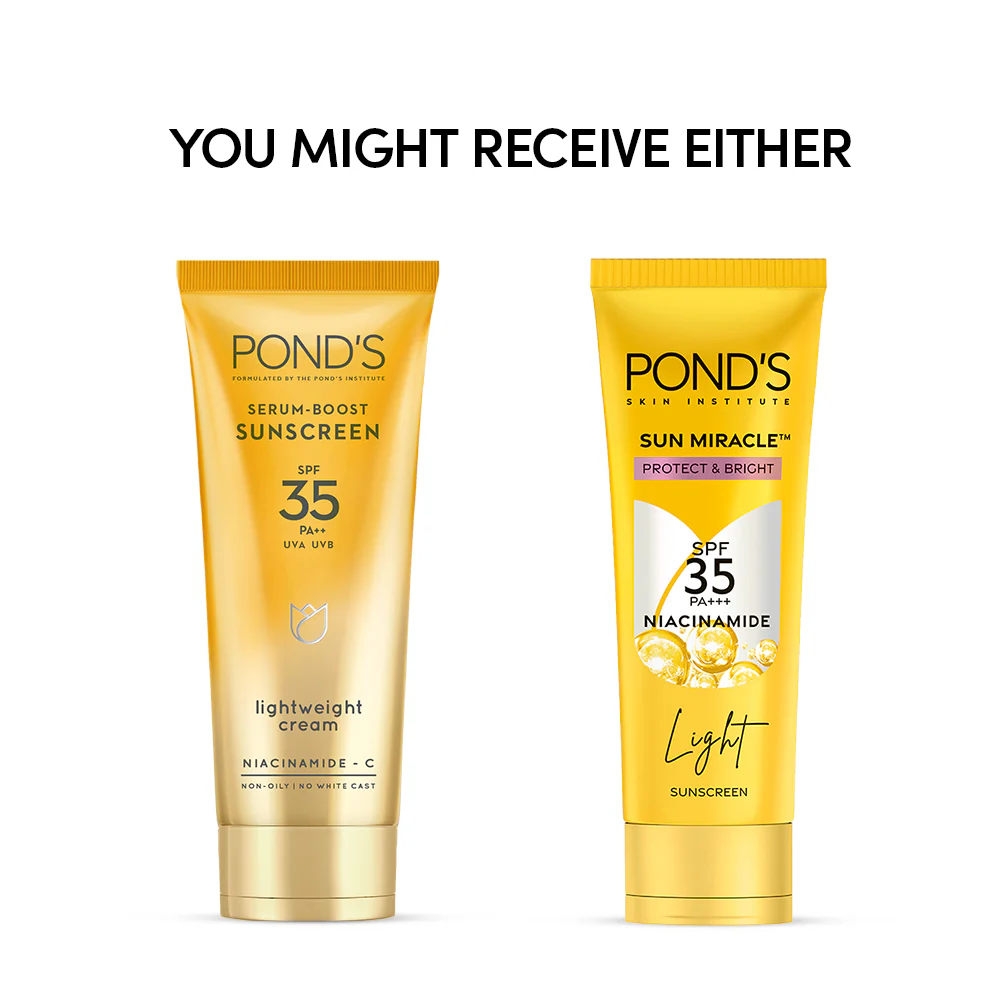 POND’S Sun Miracle SPF 35 PA+++ Light Sunscreen - Protect & Bright, With Niacinamide 50g - Image 10
