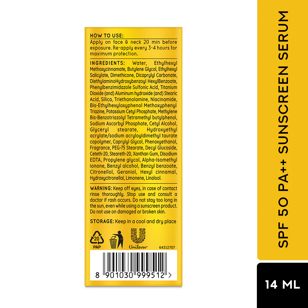 POND’S Sun Miracle SPF 50 PA++ Sunscreen Serum - Protect & Bright, With Niacinamide 14ml - Image 10