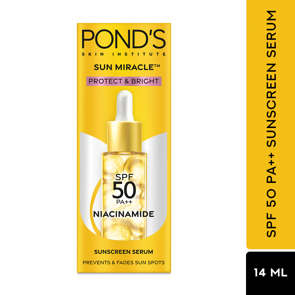 POND’S Sun Miracle SPF 50 PA++ Sunscreen Serum - Protect & Bright, With Niacinamide 14ml - Image 3
