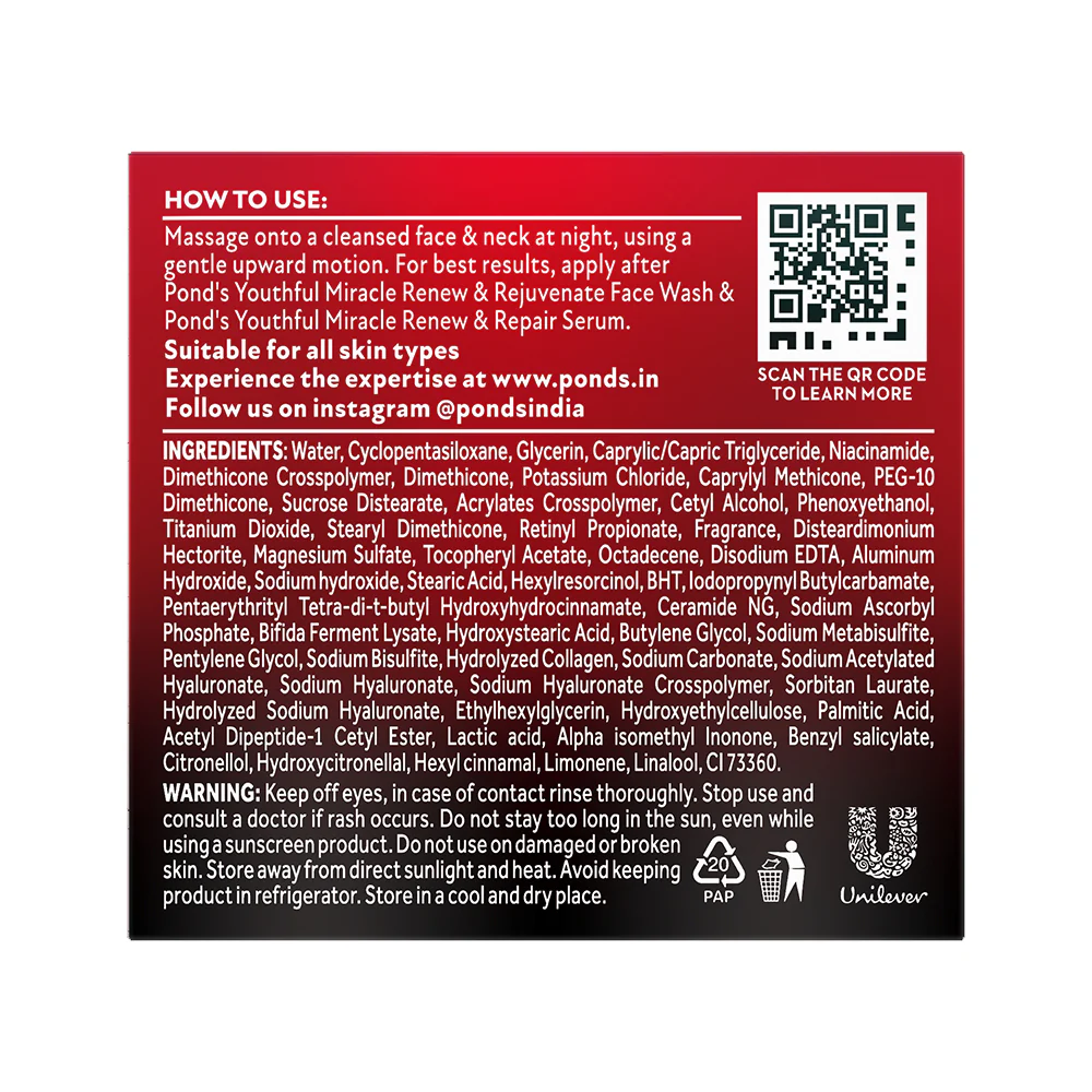 POND'S Youthful Miracle Hexyl Retinol Complex, Renew & Repair Night Cream 50g - Image 10