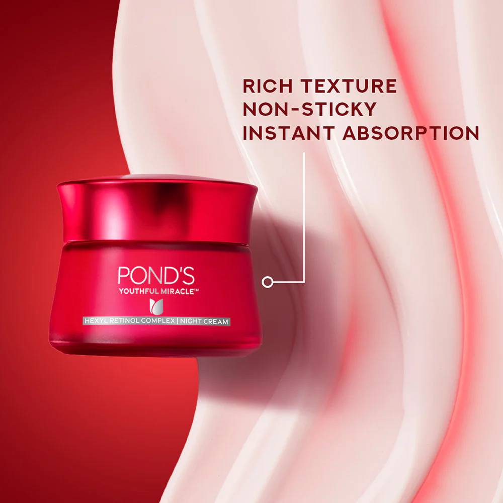 POND'S Youthful Miracle Hexyl Retinol Complex, Renew & Repair Night Cream 50g - Image 7