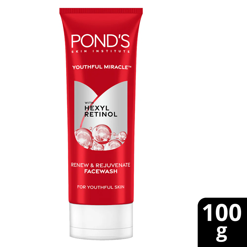 POND'S Youthful Miracle Hexyl Retinol, Renew & Rejuvenate Facewash 100g - Image 3