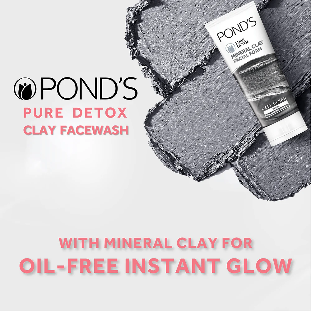 POND'S Pure Detox Mineral Clay Facial Foam For Oil Free Glow, (90gm) - Image 4